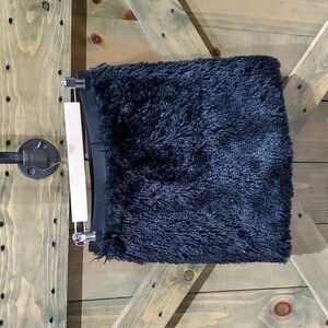 BLACK FAUX FUR STRETCH SKIRT SIZE SMALL MOBWIFE RAVE CLUBWEAR GOING OUT